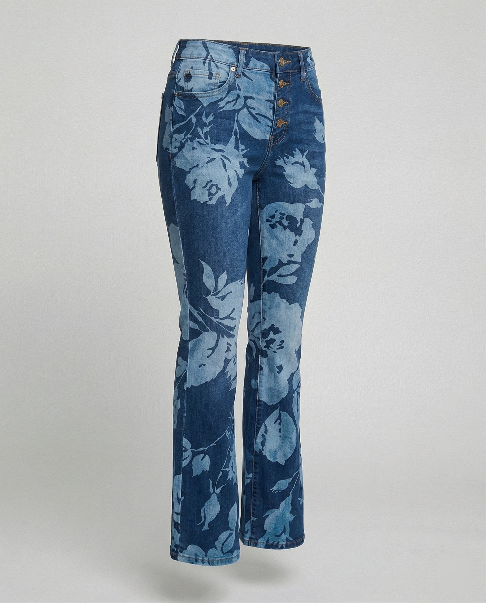 Retro | Dames Flared Jeans met 4 Knopen 7