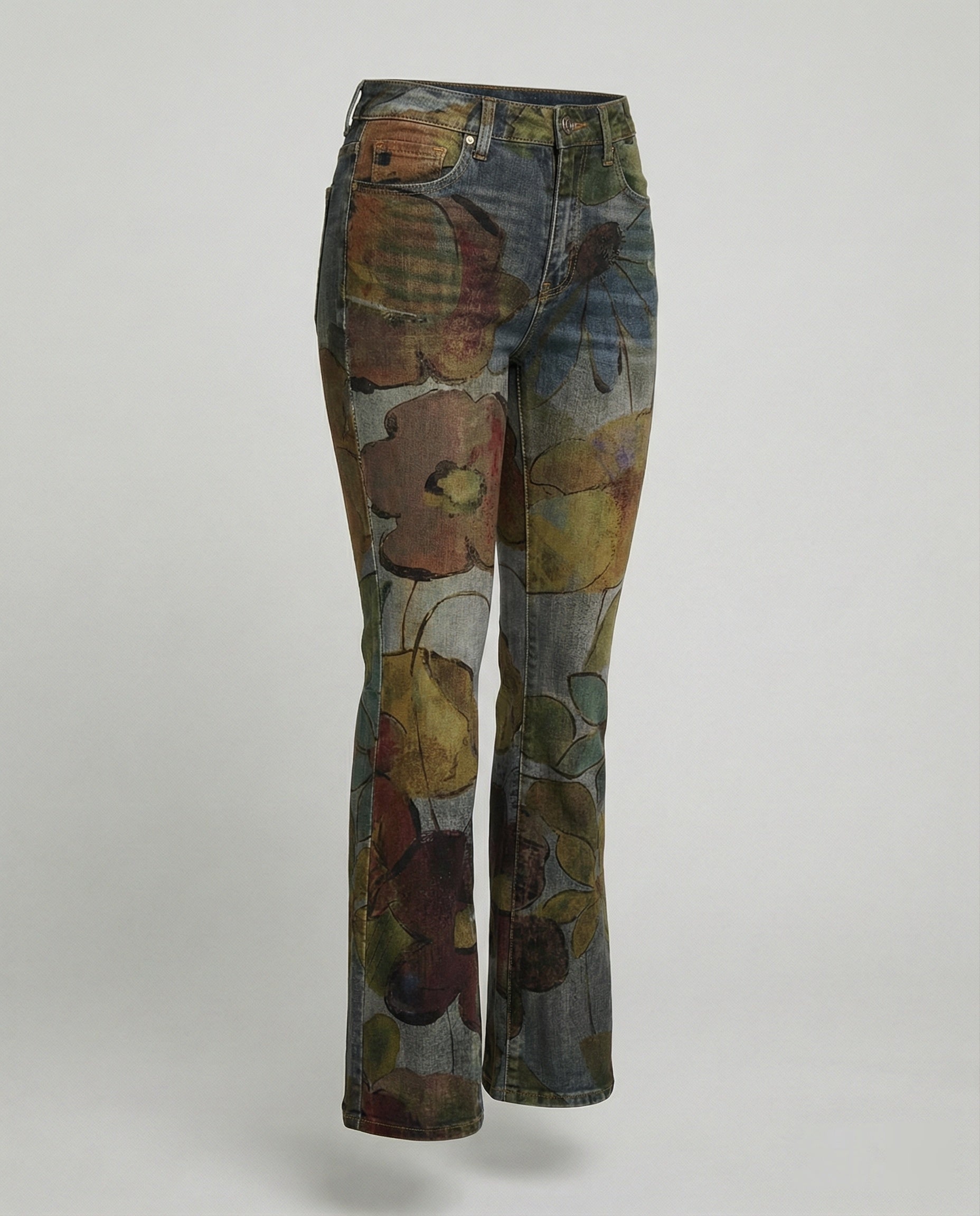Retro | Dames Flared Jeans met 4 Knopen 9