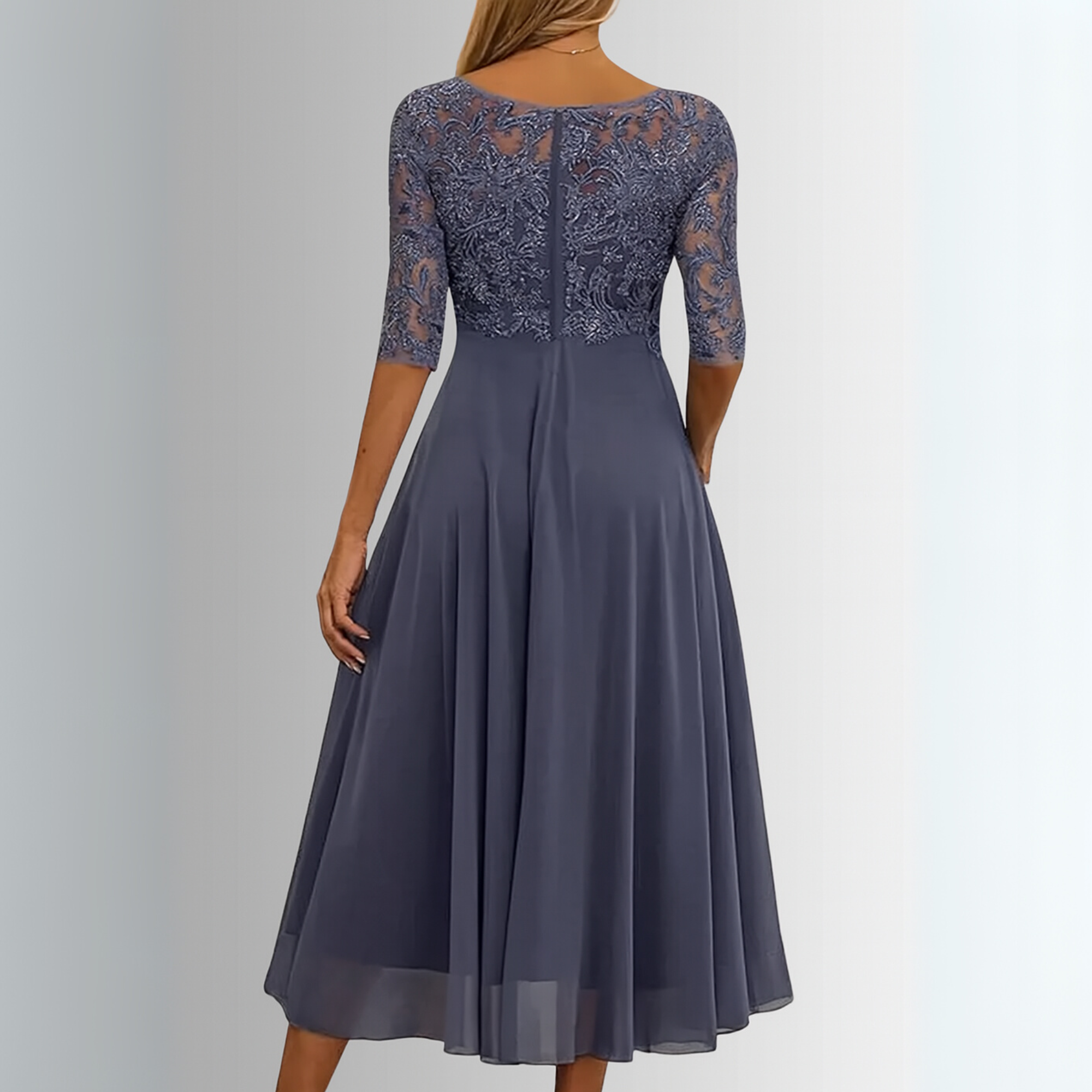 Rhonda | Damesjurk Elegante Kanten Met Gelaagde Rok 5