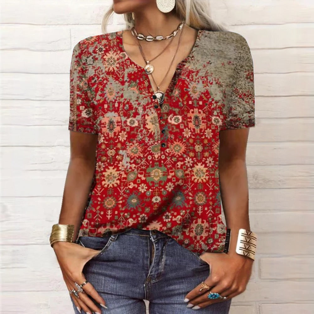 Rhyzel | Dames Zomer Blouse Ademend Katoen 1