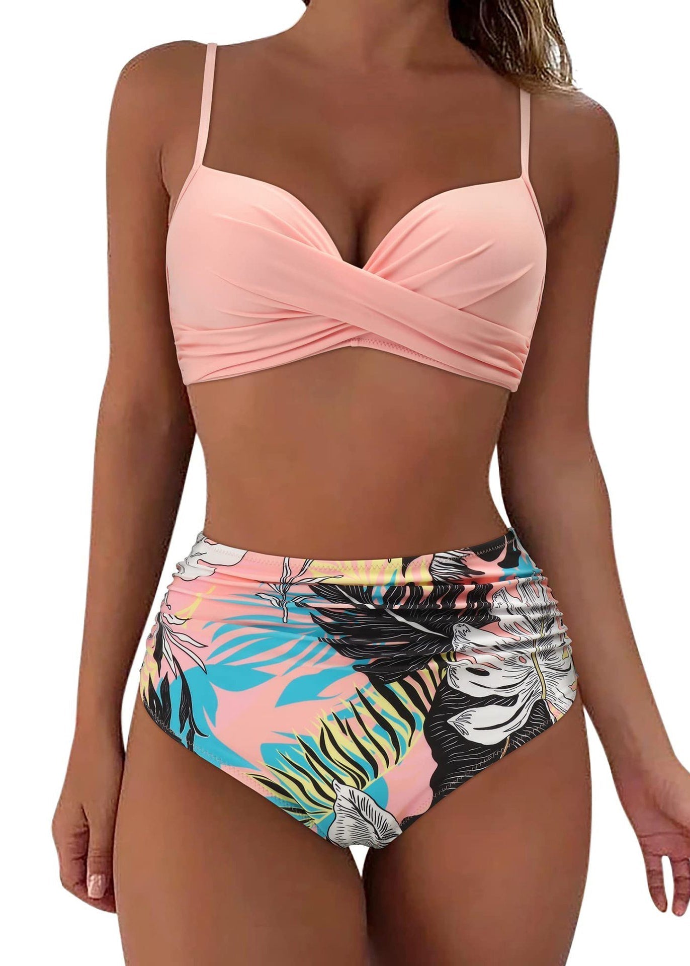 Rosé | Sexy Hoog Getailleerde Bikini Set 0