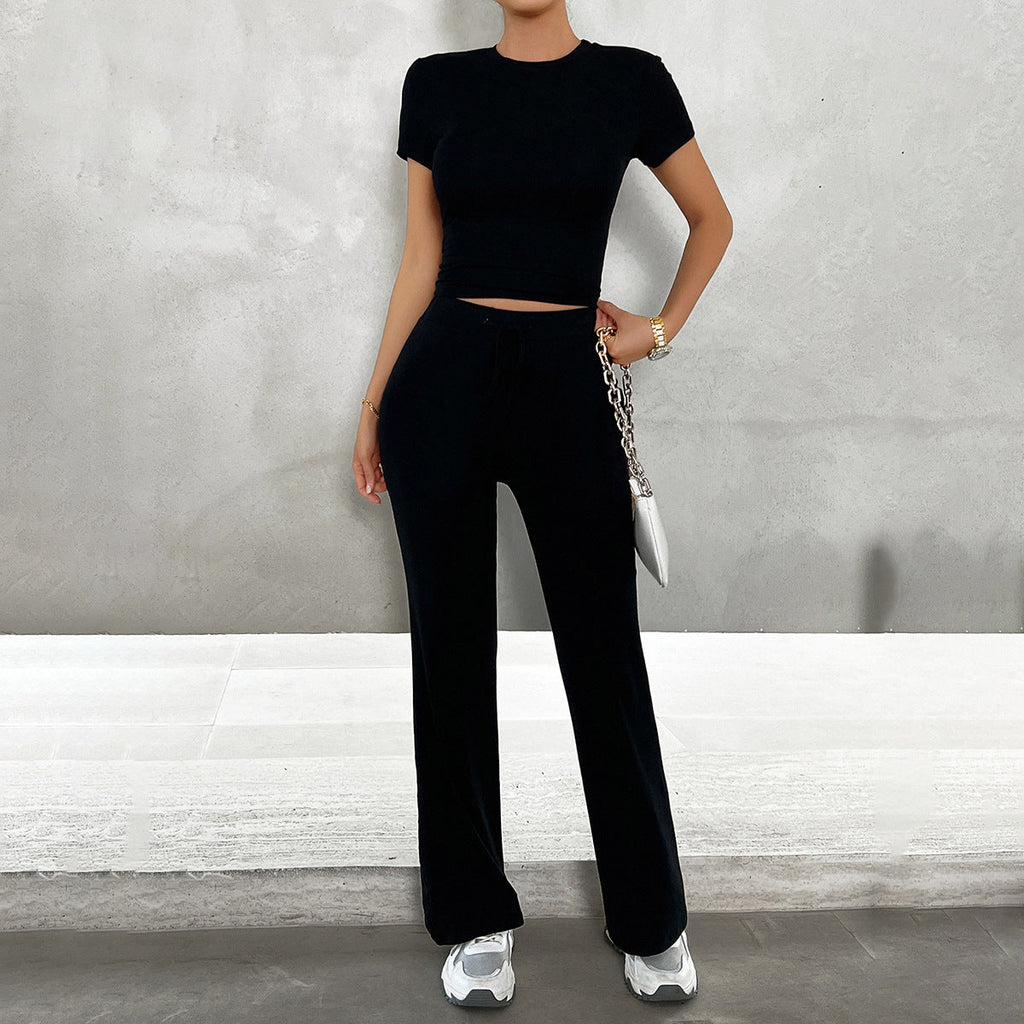 Roxanne | Cropped Tweedelige Damesset met Wijde Pijpen 0