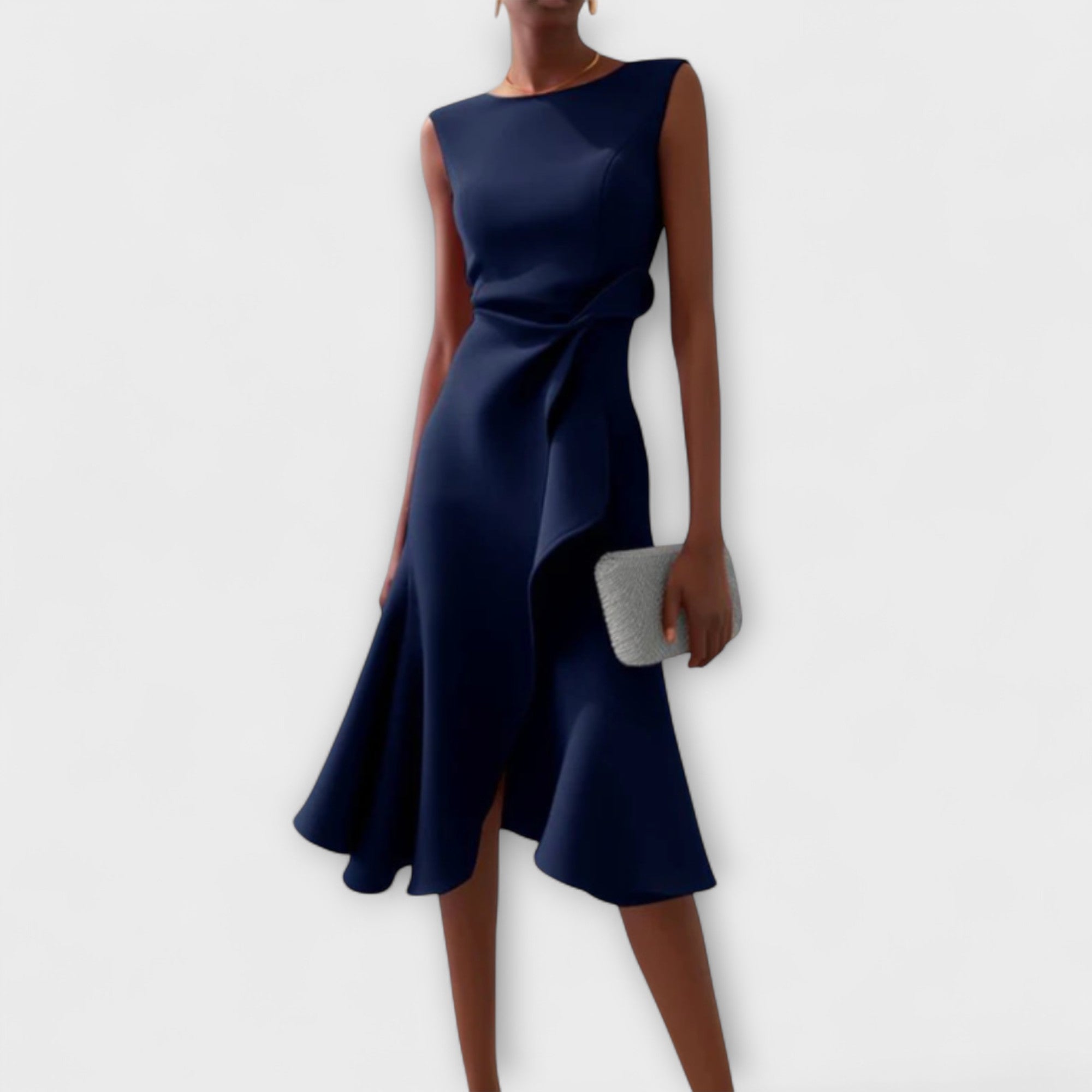 Serafina | Asymmetrische Midi Jurk Dames Gedrapeerd 1