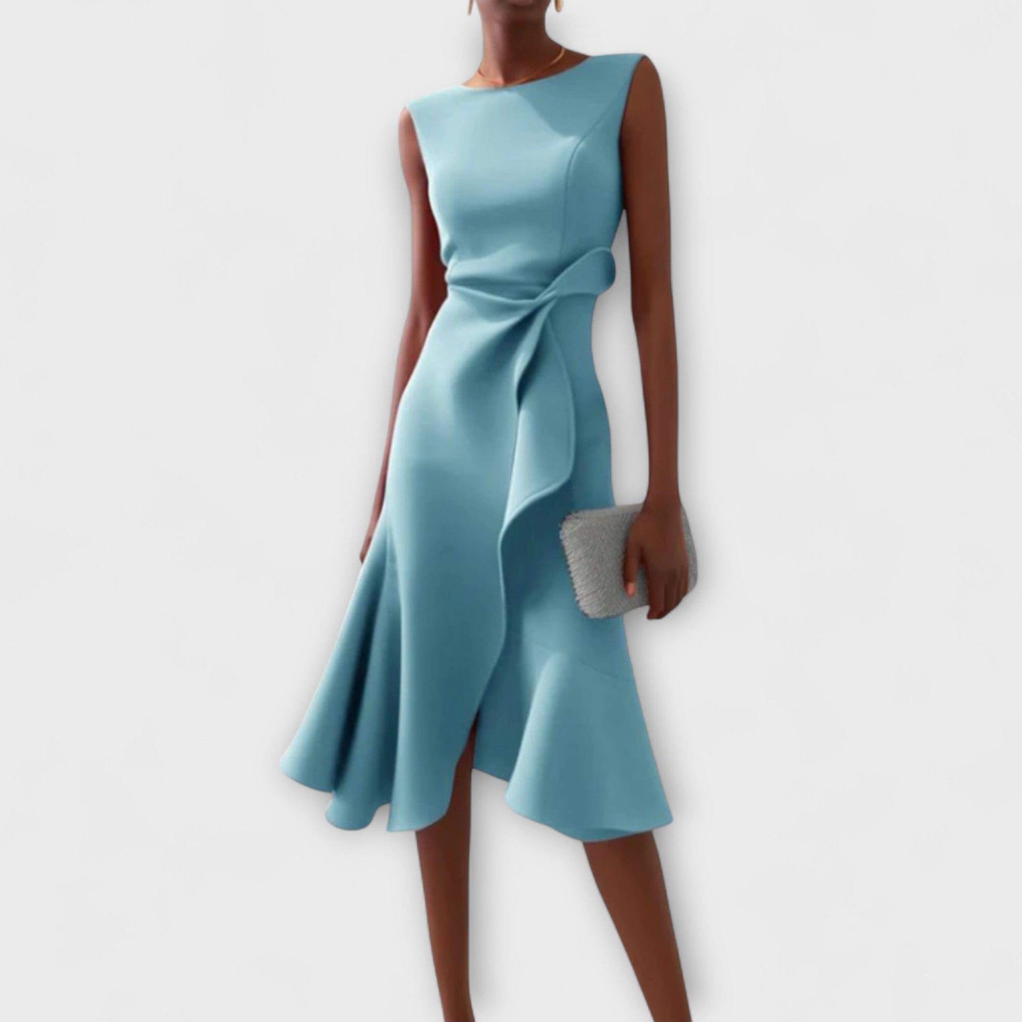 Serafina | Asymmetrische Midi Jurk Dames Gedrapeerd 3