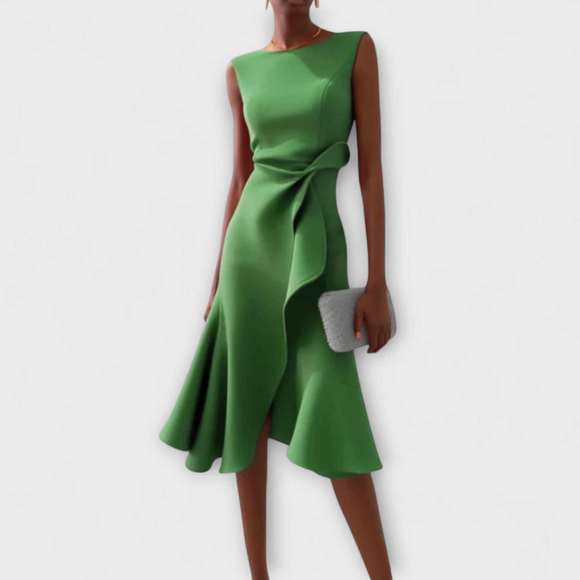 Serafina | Asymmetrische Midi Jurk Dames Gedrapeerd 5
