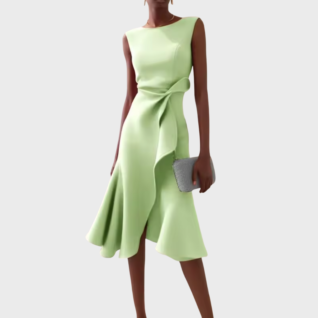 Serafina | Asymmetrische Midi Jurk Dames Gedrapeerd 7