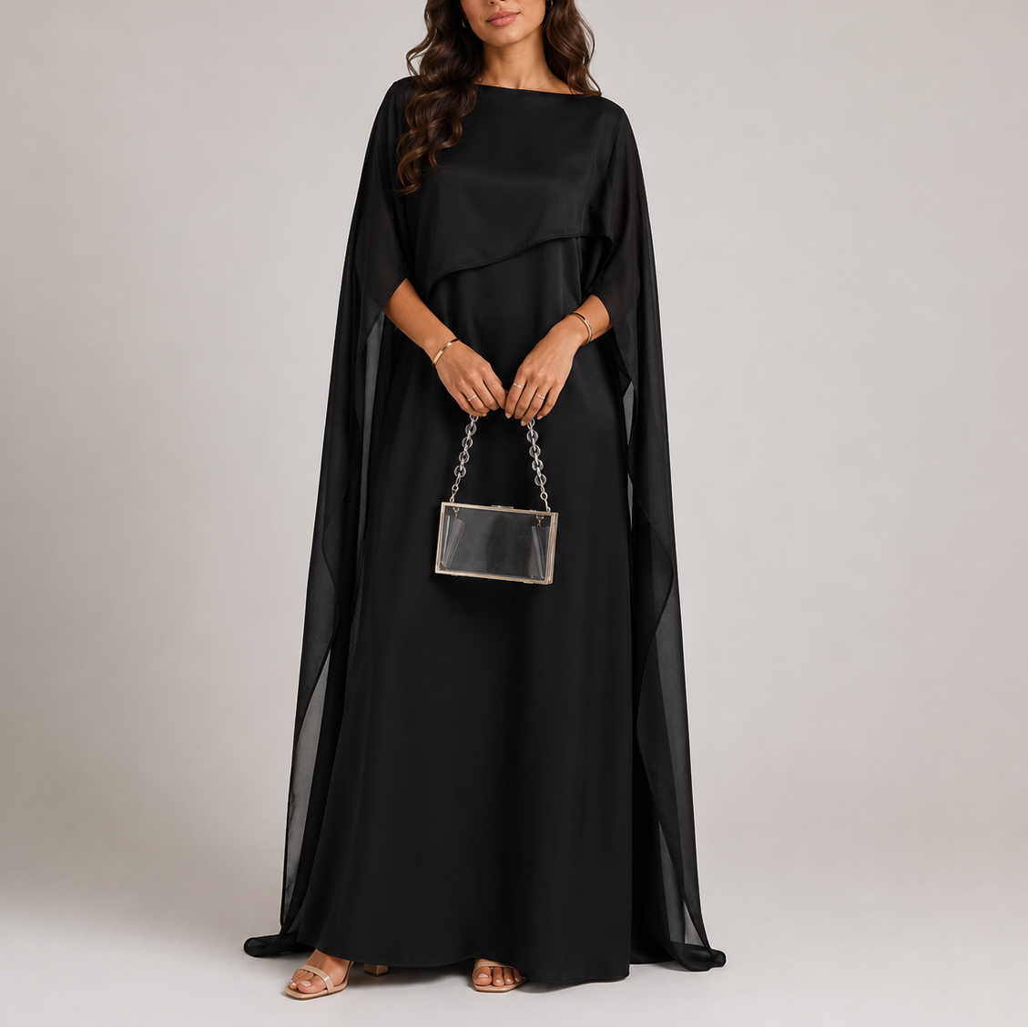 Serafina | Maxi Jurk Gedrapeerd Cape Zomer Dames 2