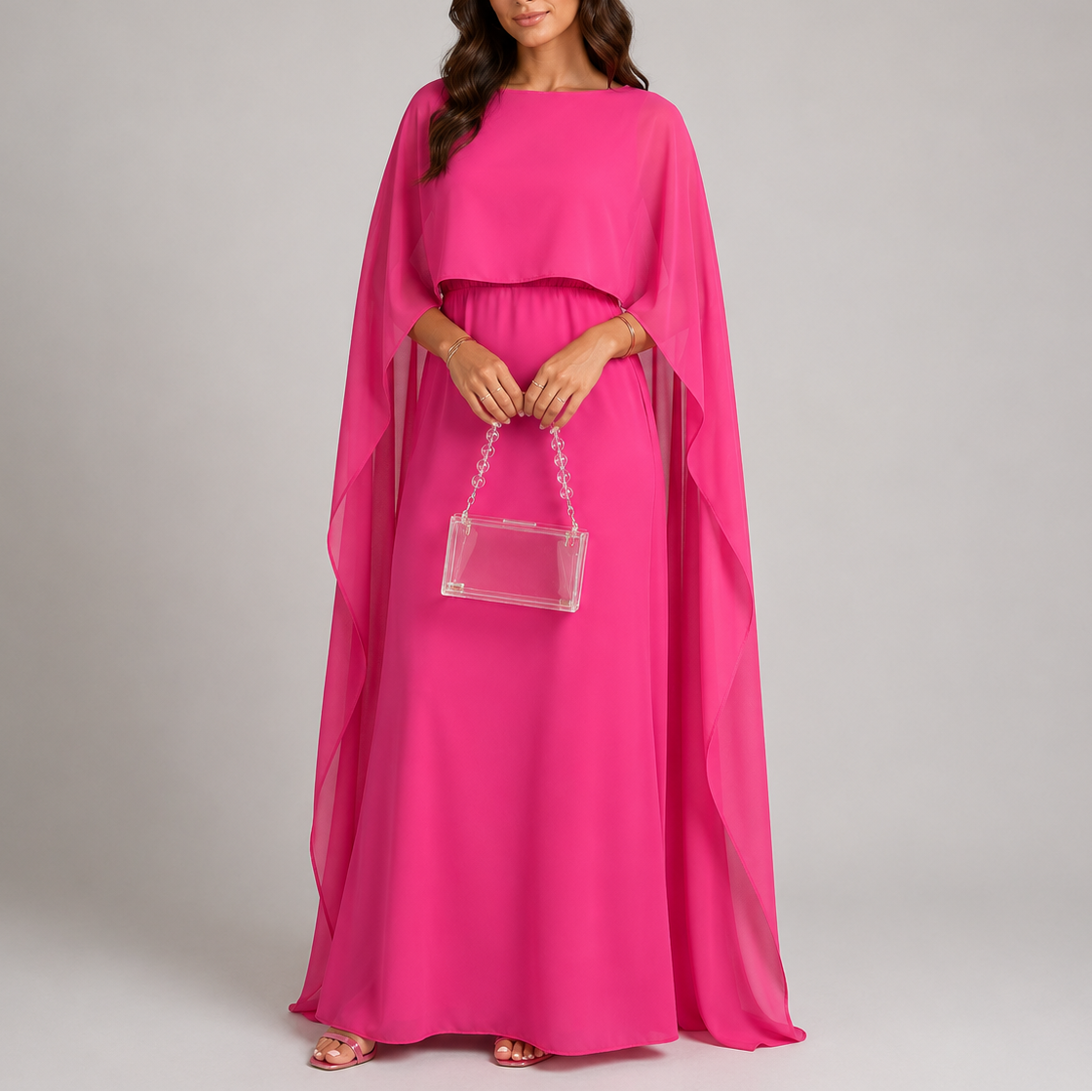 Serafina | Maxi Jurk Gedrapeerd Cape Zomer Dames 3