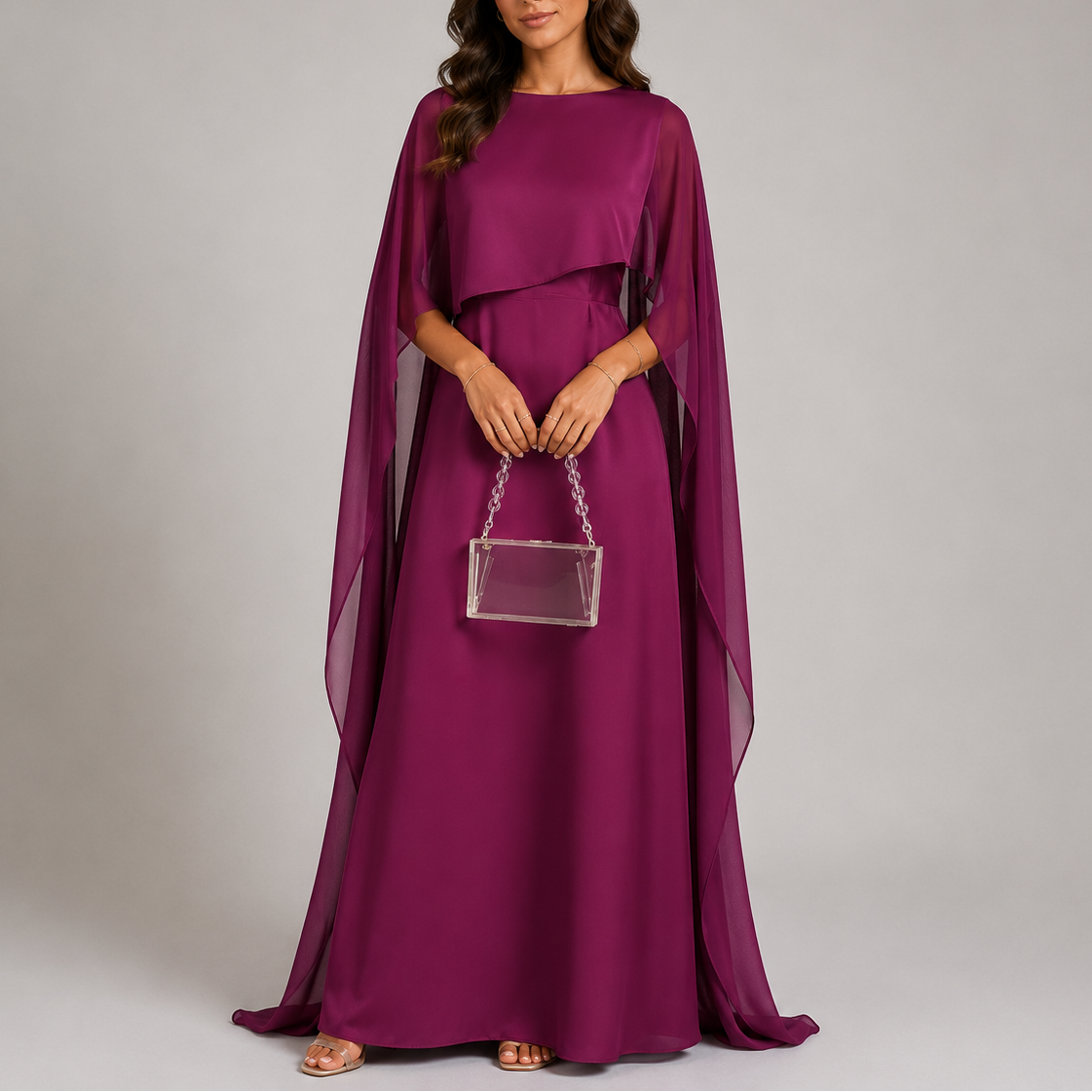 Serafina | Maxi Jurk Gedrapeerd Cape Zomer Dames 5