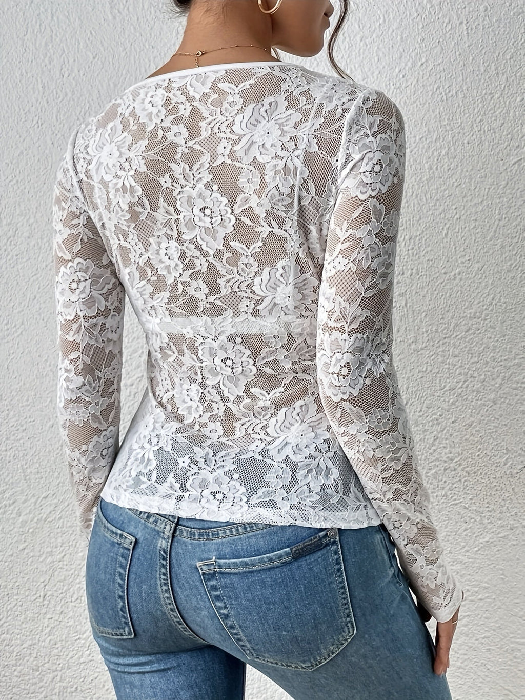 Serayna | Elegante Kant Top met V Hals voor Dames 5
