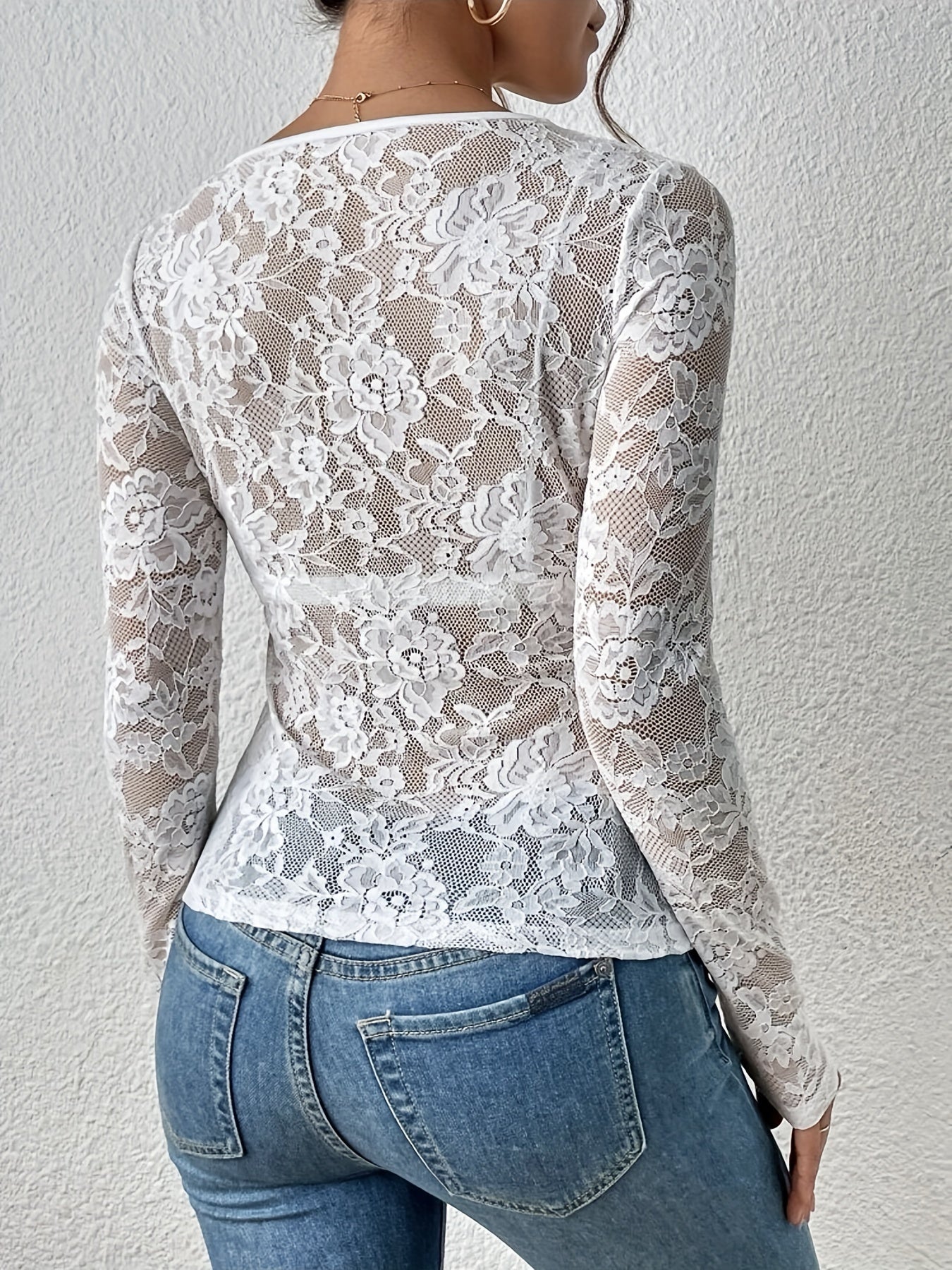 Serayna | Elegante Kant Top met V Hals voor Dames 5