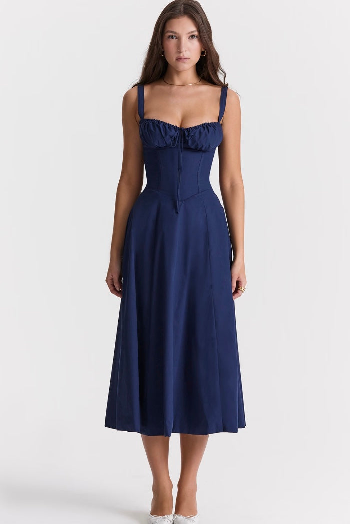 Silhouette | Zomerjurk Dames Taillevormend Midi 3