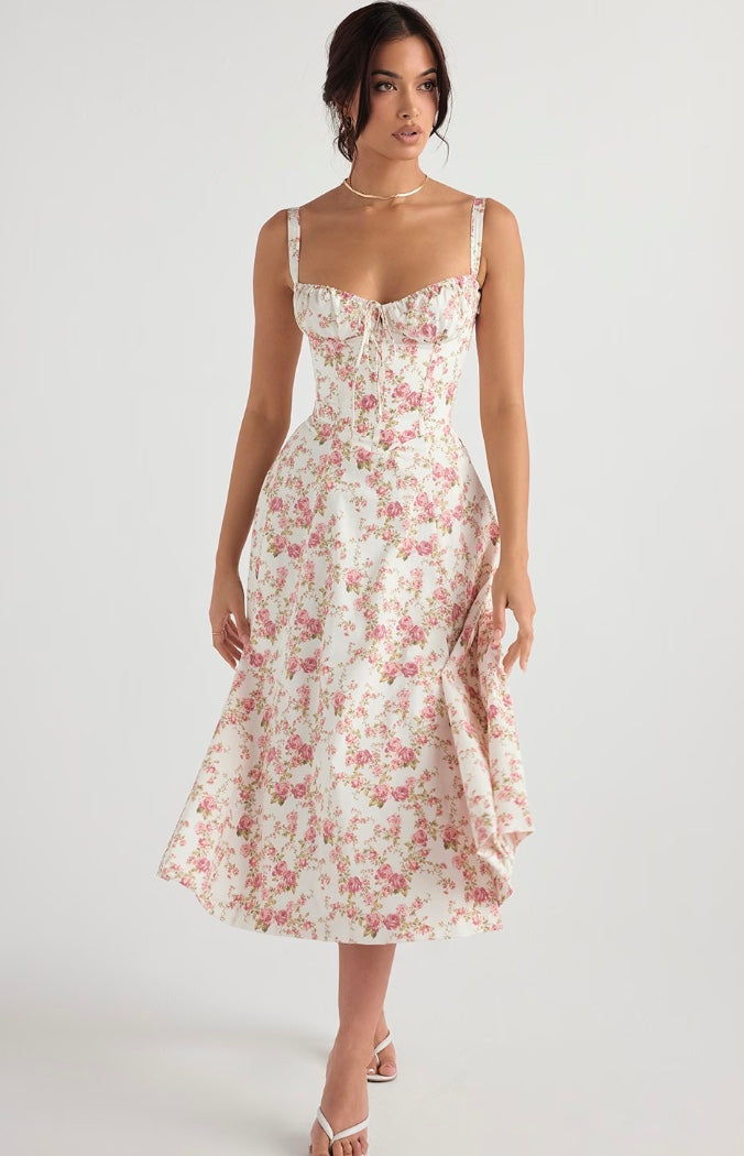 Silhouette | Zomerjurk Dames Taillevormend Midi 9