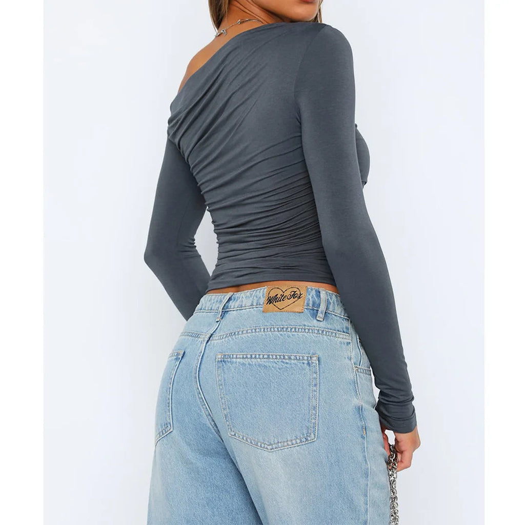 Stijlvolle Off-Shoulder Top | Vrouwen Langsleeve Shirt 1