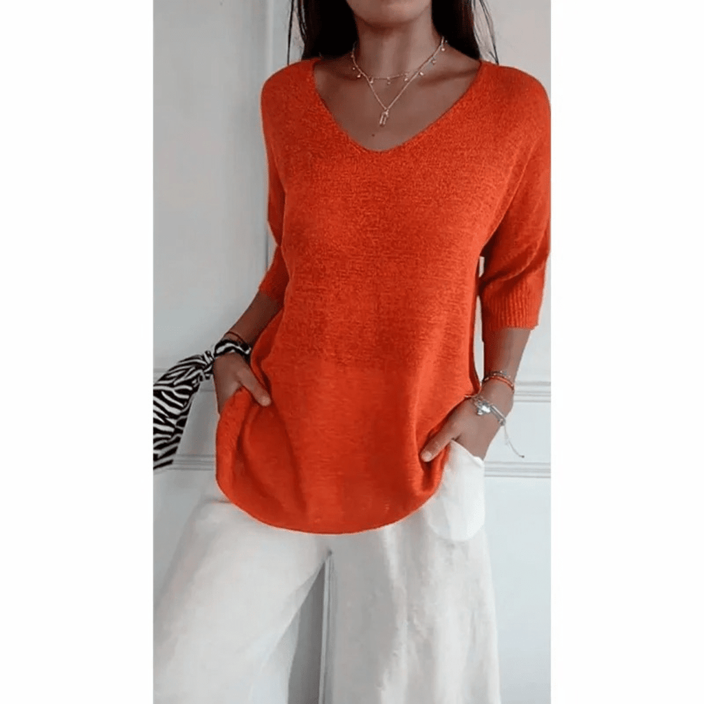 V-hals Tuniekblouse Dames | Relaxed Fit Katoenmix 1