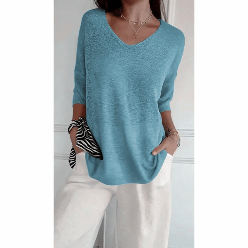 V-hals Tuniekblouse Dames | Relaxed Fit Katoenmix 2