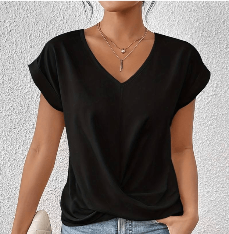 V-hals Twist Front Top | Dames Top met Korte Mouwen 5