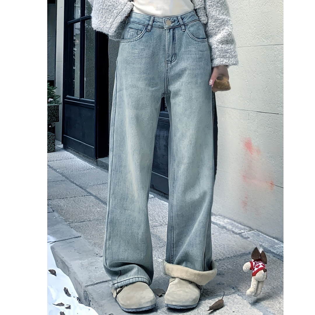 Vintage Dames Jeans | Wijde Pijpen Spijkerbroek 0