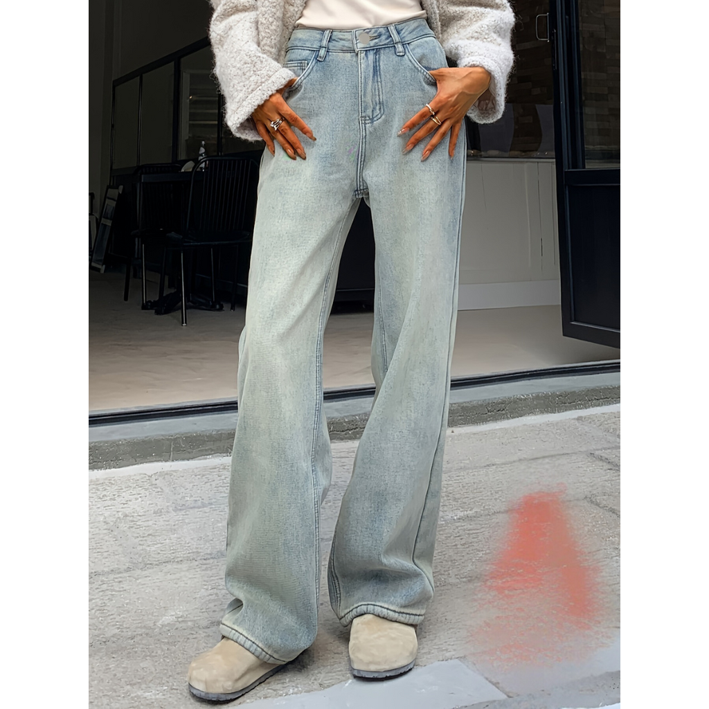 Vintage Dames Jeans | Wijde Pijpen Spijkerbroek 1