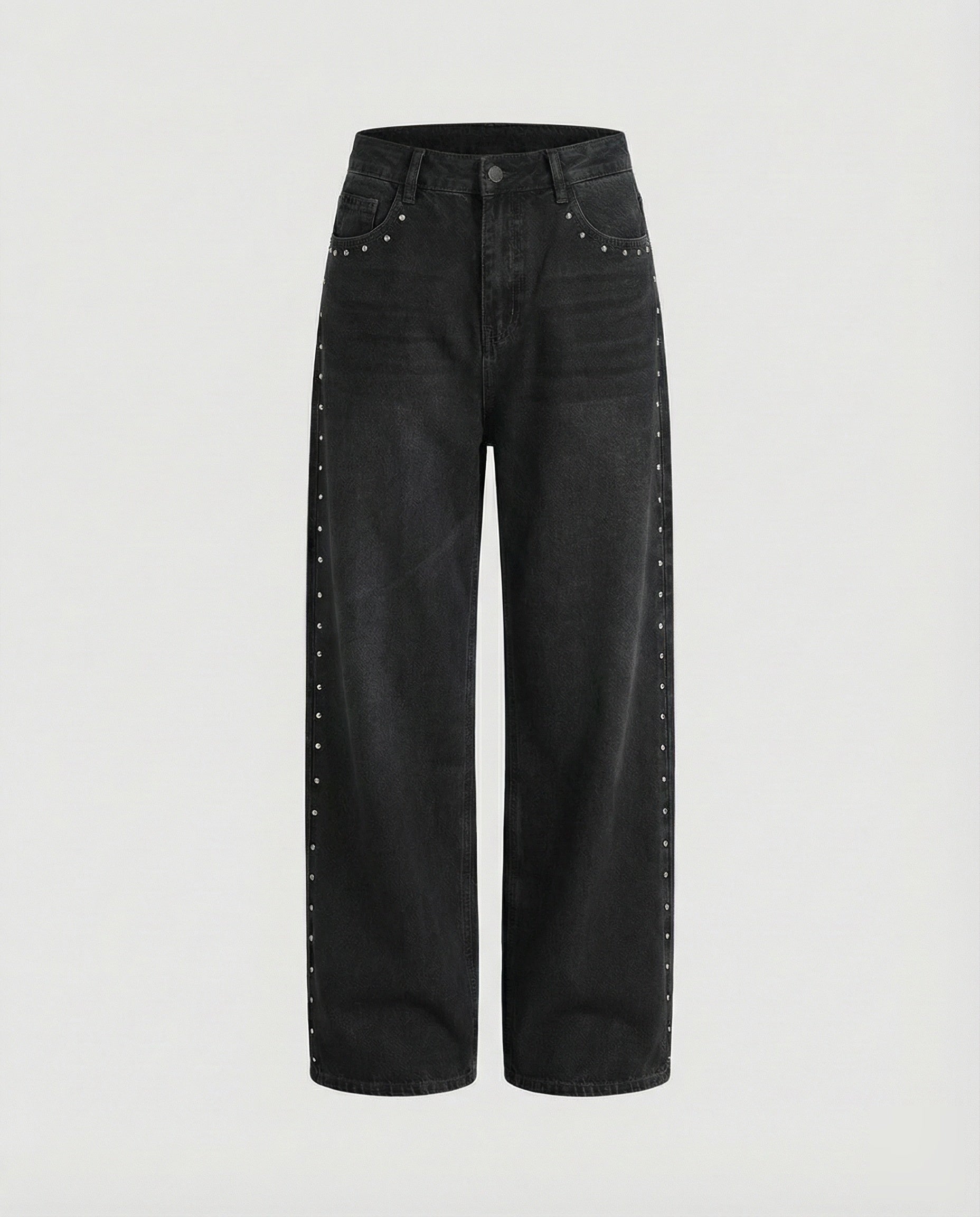 Vivid | Hoge Taille Denim Jeans met Klinknagels 4