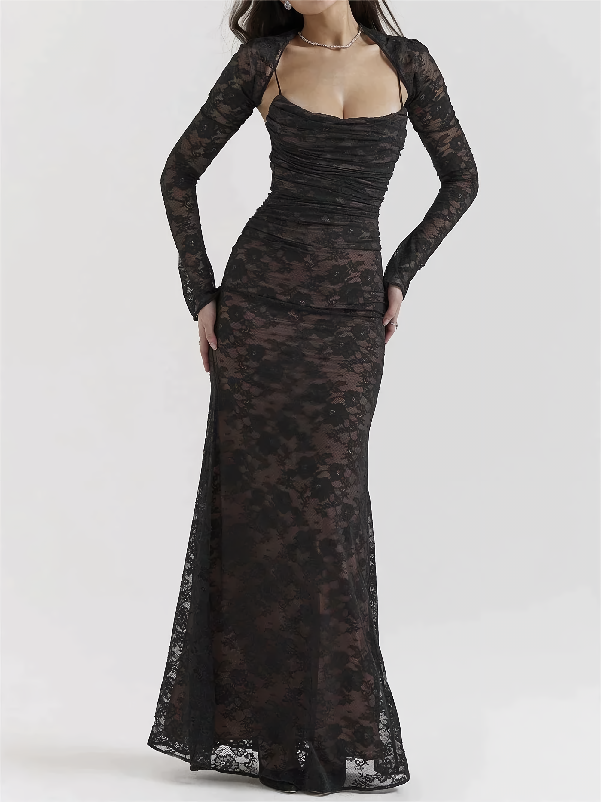 Winona | Maxi Jurk Dames met Kant en Vetersluiting 7