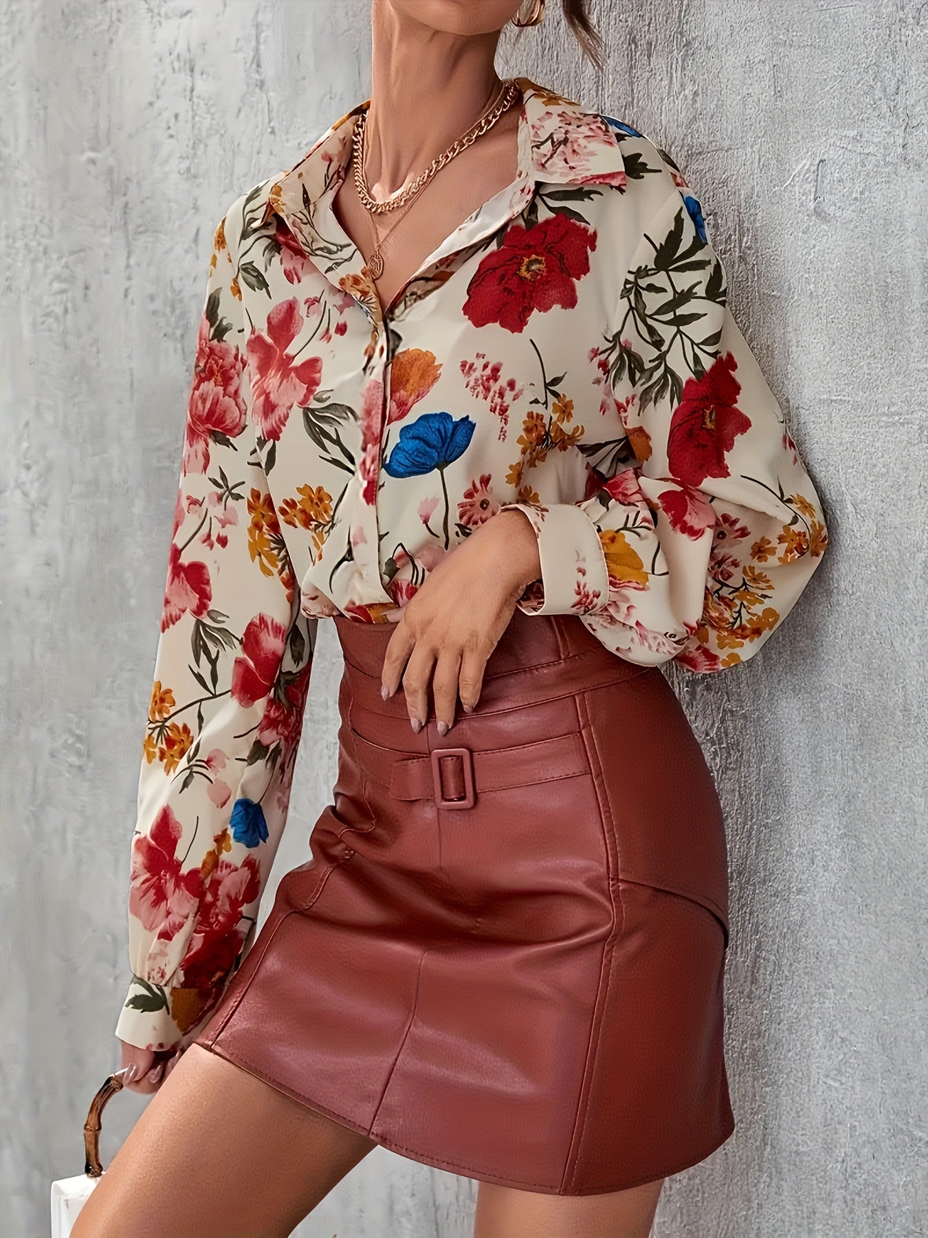 Witte Blouse Dames | Bloemenprint Elegante Top 4