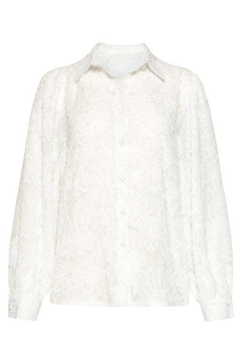 Witte Blouse Met Reliëfprint | Blouse Dames 1