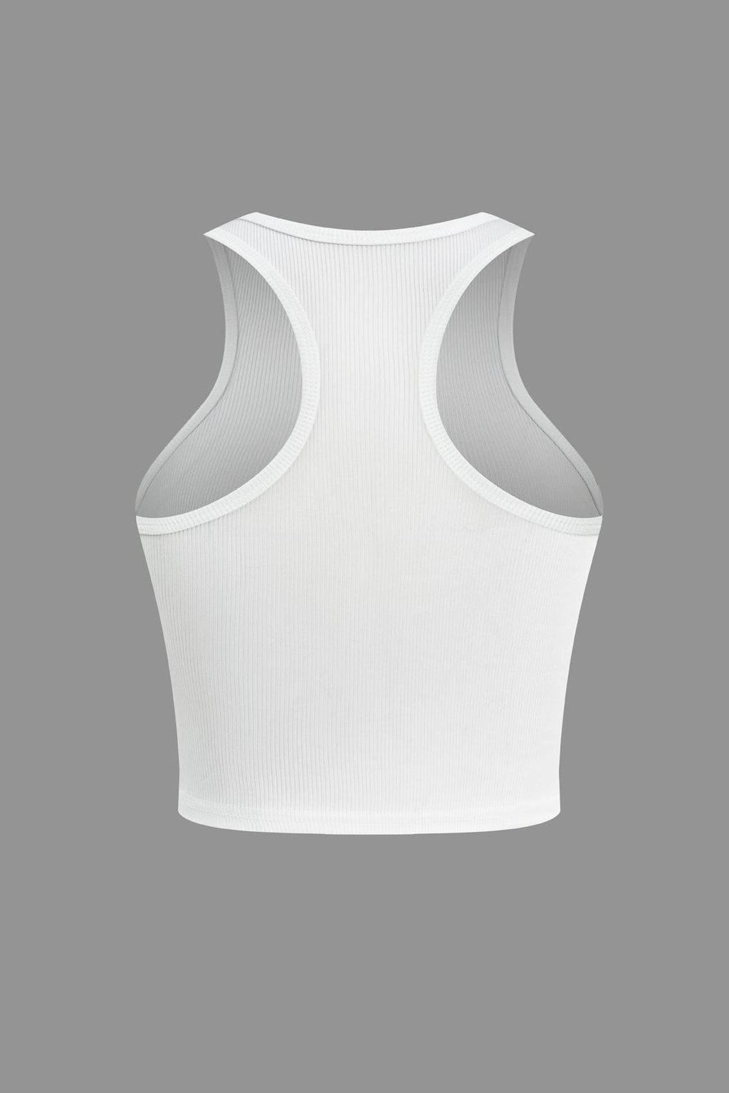 Witte Crop Top | Geribbelde Racerback Top voor Dames 1