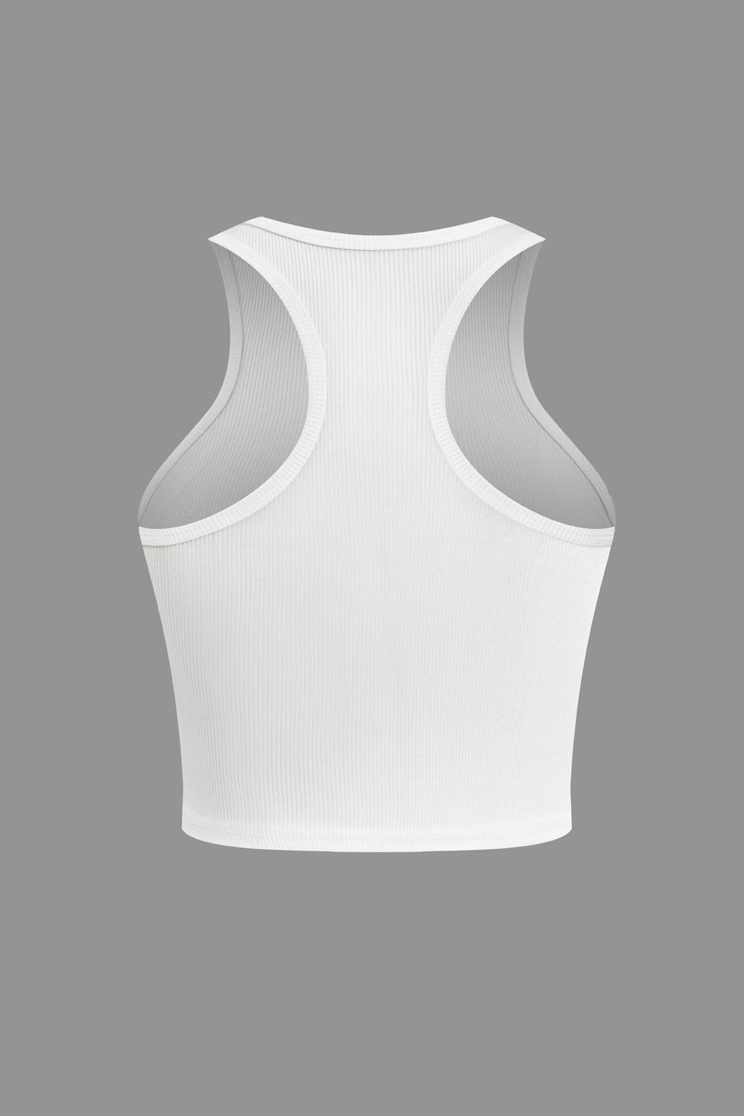 Witte Crop Top | Geribbelde Racerback Top voor Dames 1