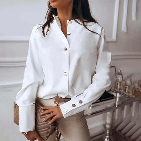 Witte Dames Blouse Lange Mouw | Elegante Blouse voor Elke Gelegenheid 0