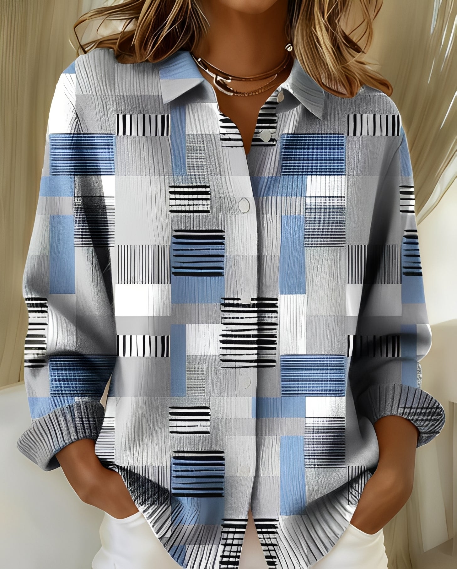 Witte Dames Blouse Lange Mouw | Elegante Katoenen Blouse 0