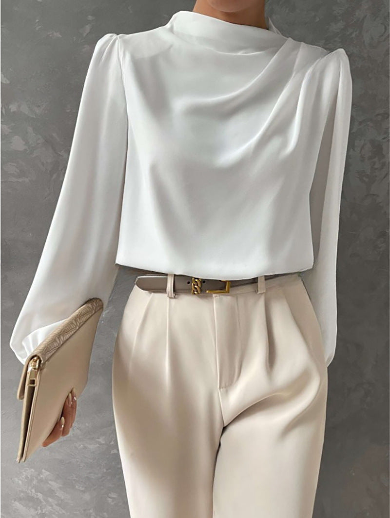 Witte Dames Blouse Lange Mouw | Elegante Relaxte Pasvorm 1