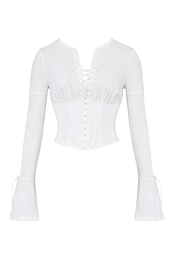 Witte Kanten Top Dames | Elegante Blouse Dames 4