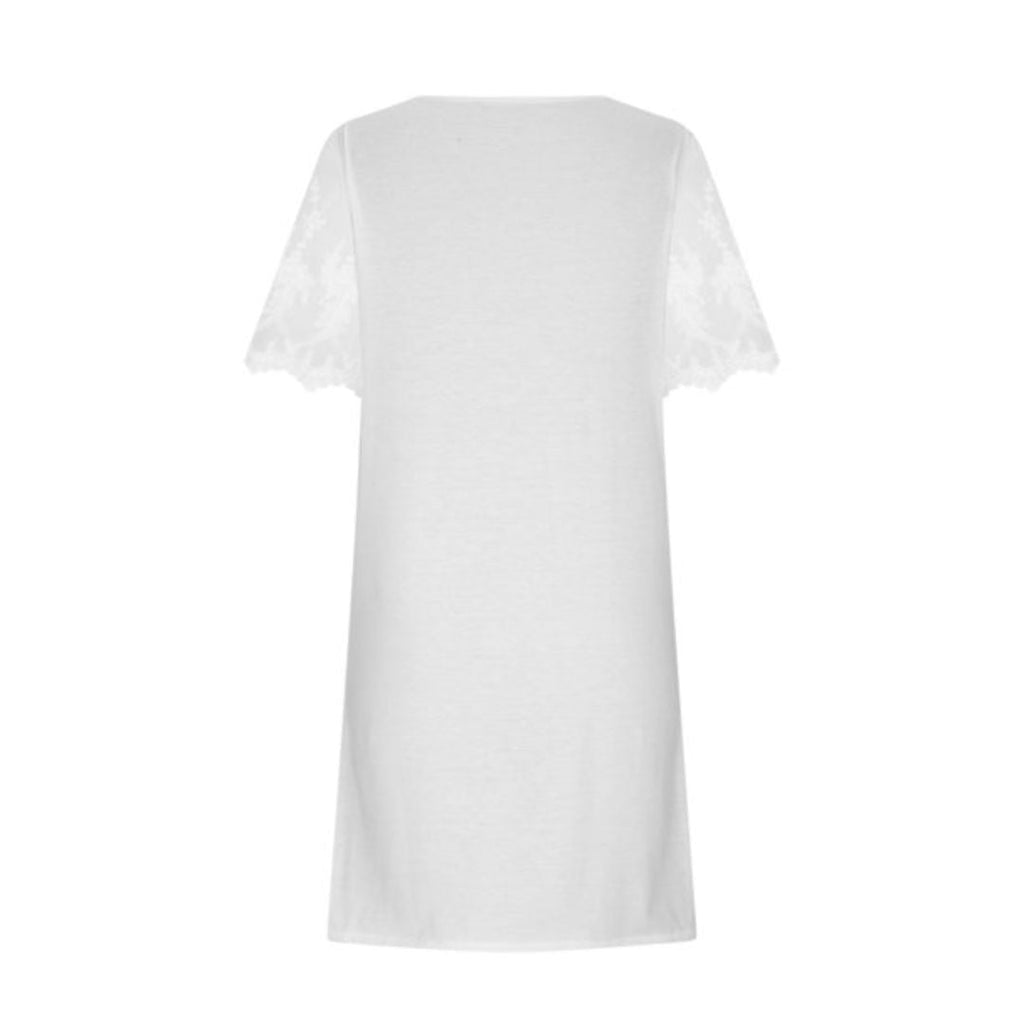 Witte Kimberly Jurk | Tijdloze Stijlvolle Jurk met Kanten Mouwen 3