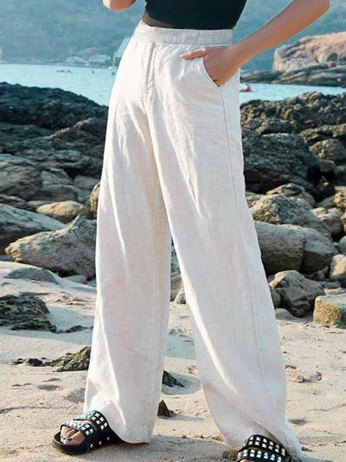 Witte Linnen Comfortbroek | Casual Chique Damesbroek 1