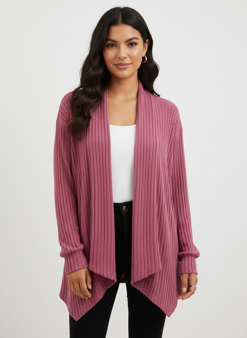 Zacht Ribgebreid Vest Dames | Elysian 0