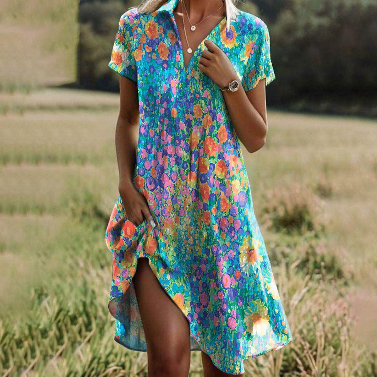 Zahara | Boho Chique Zomerjurk Dames met Vloeiende Pasvorm 0
