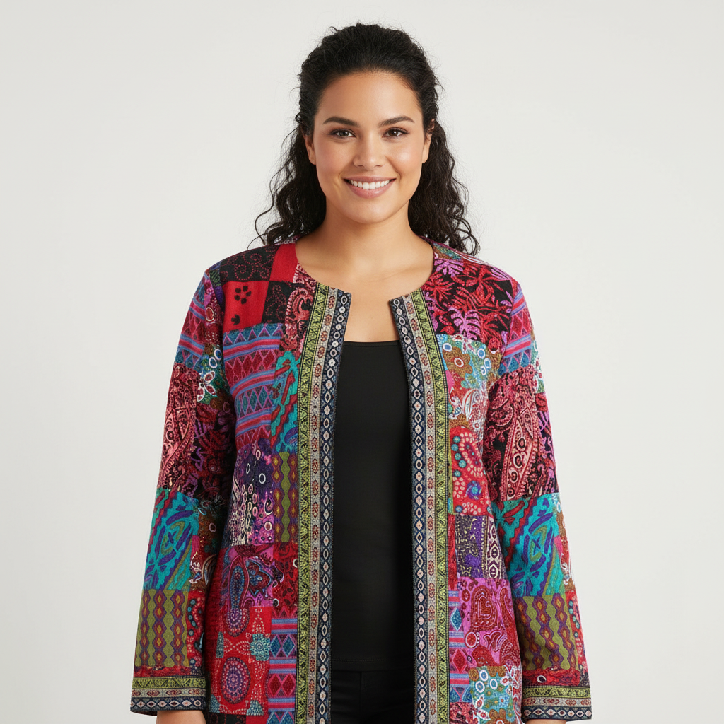 Zaria | Bohemian Dames Vest met Kleurrijk Patchwork 6