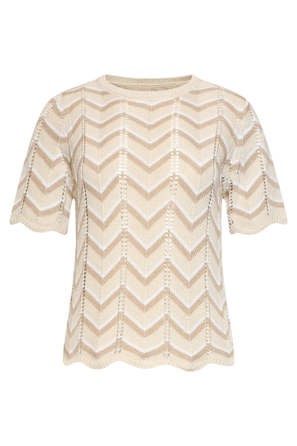 Zigzag Gebreide Top met Ajourdetails | Damesmode Top 3