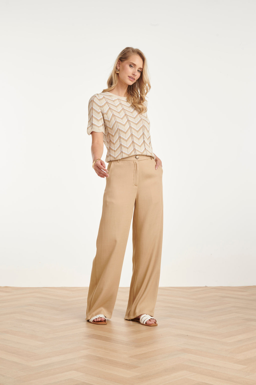 Zigzag Gebreide Top met Ajourdetails | Damesmode Top 4