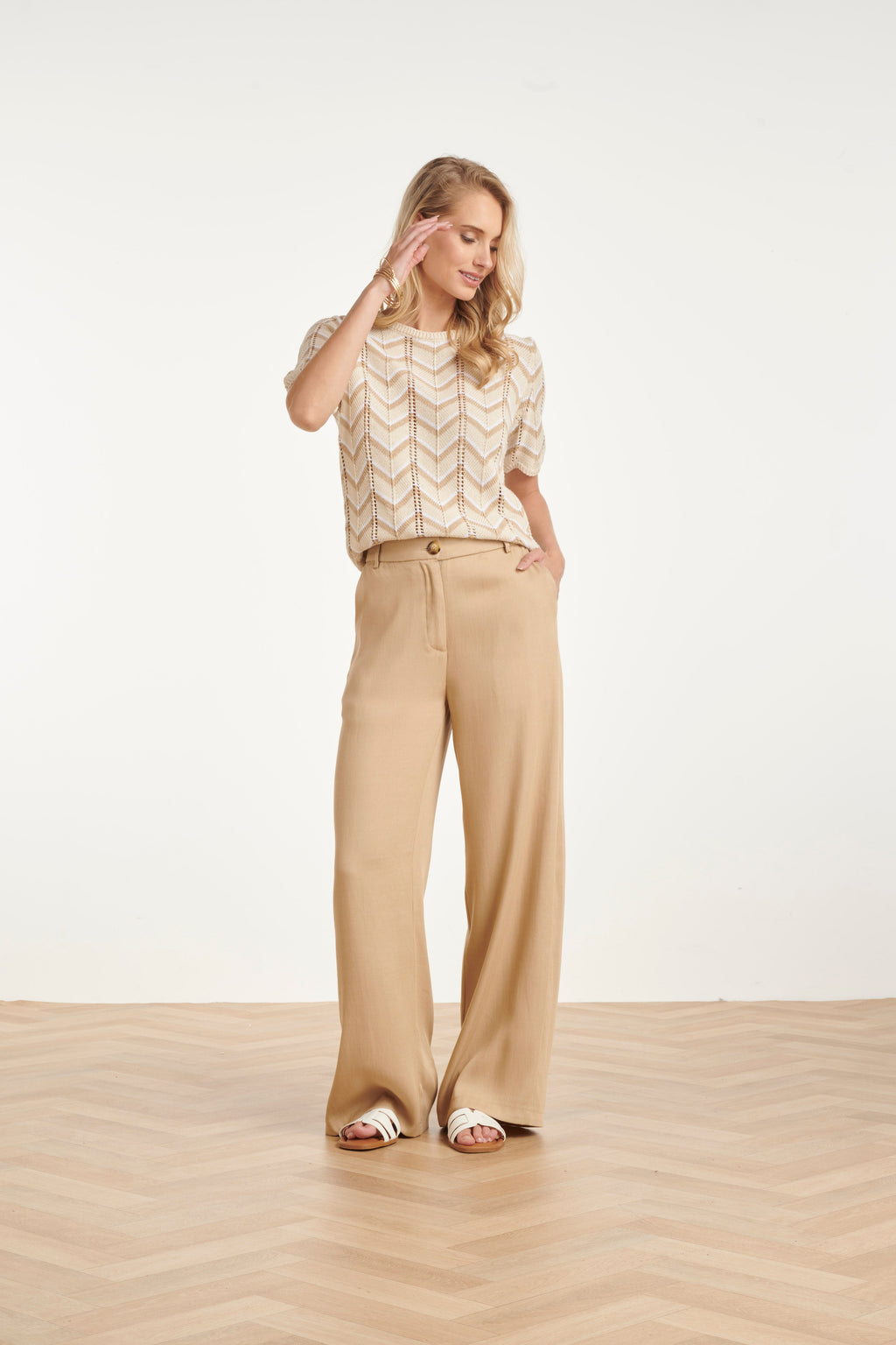 Zigzag Gebreide Top met Ajourdetails | Damesmode Top 5
