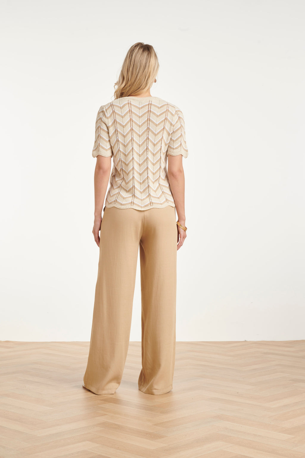 Zigzag Gebreide Top met Ajourdetails | Damesmode Top 8