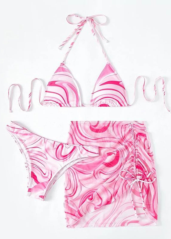 Zinnia | Halter Badpak Dames Roze Ingesnoerd 2