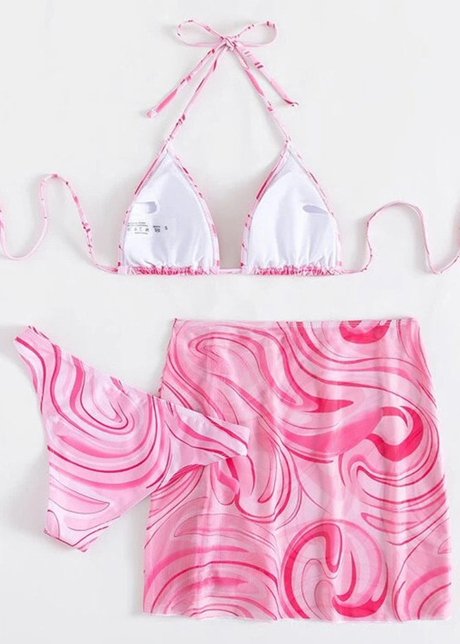 Zinnia | Halter Badpak Dames Roze Ingesnoerd 4