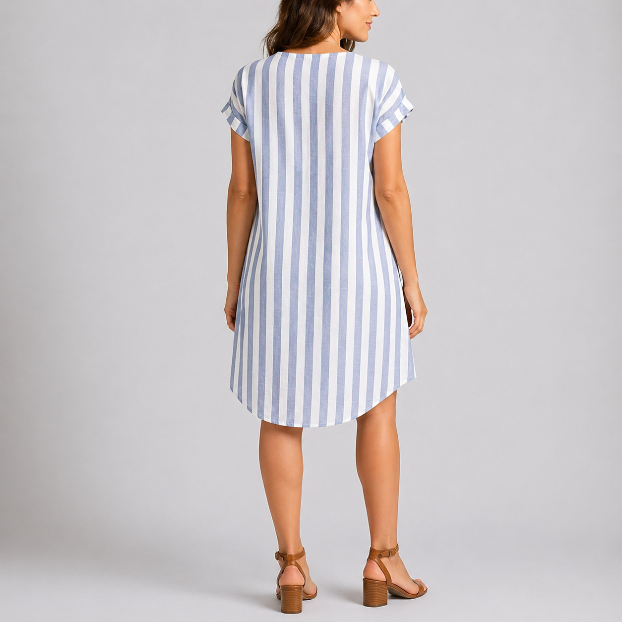Zomerbries | Midi Jurk Casual Gestreept 1
