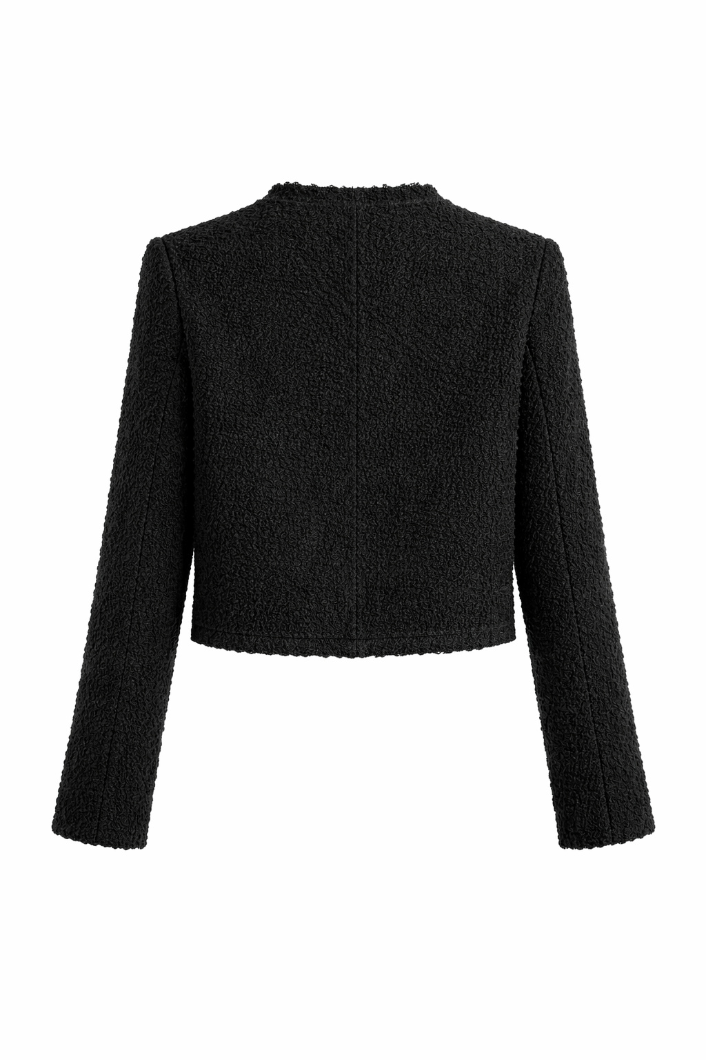 Zwarte Blazer Dames | Luxe Tweed Cropped Jasje 4