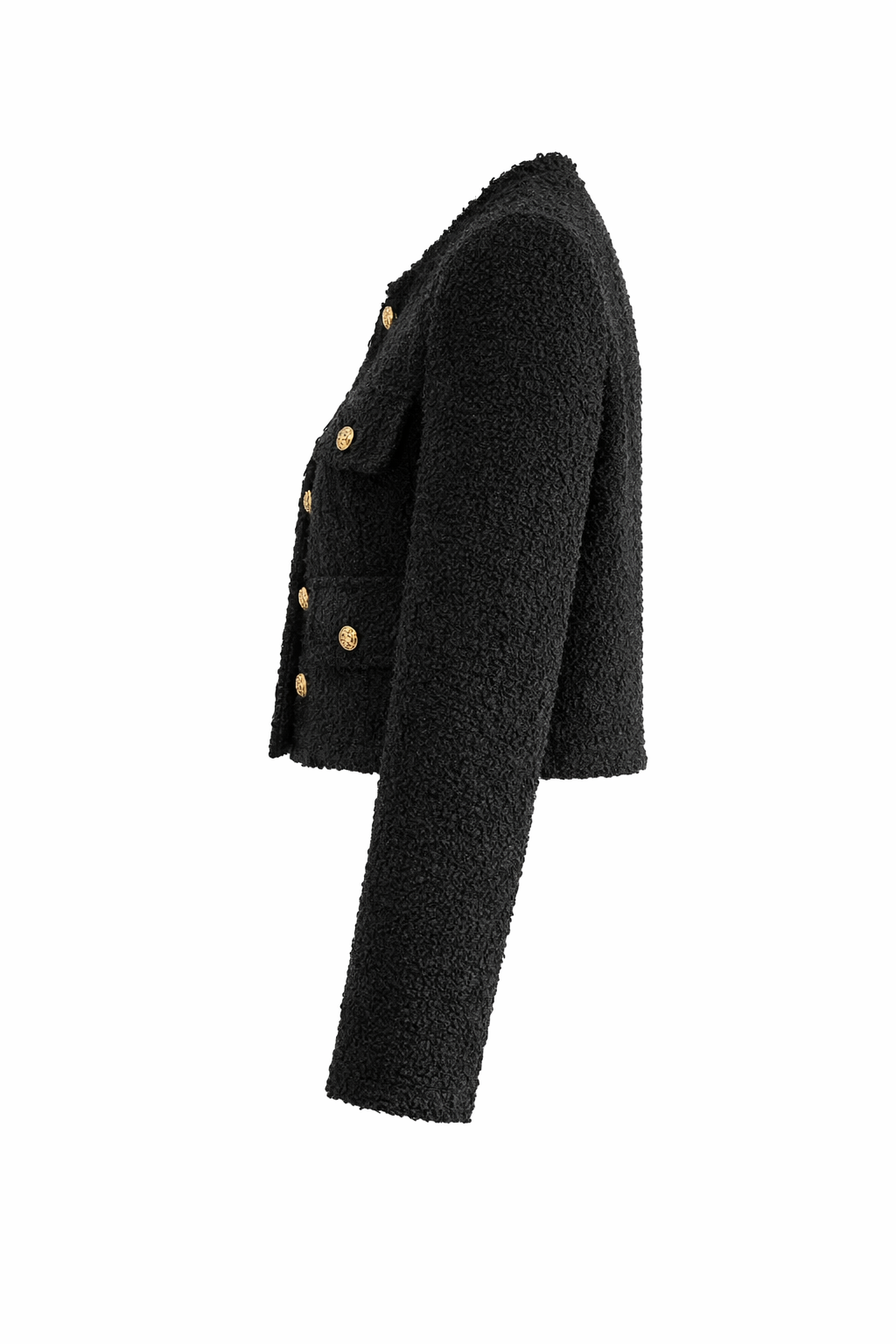 Zwarte Blazer Dames | Luxe Tweed Cropped Jasje 5