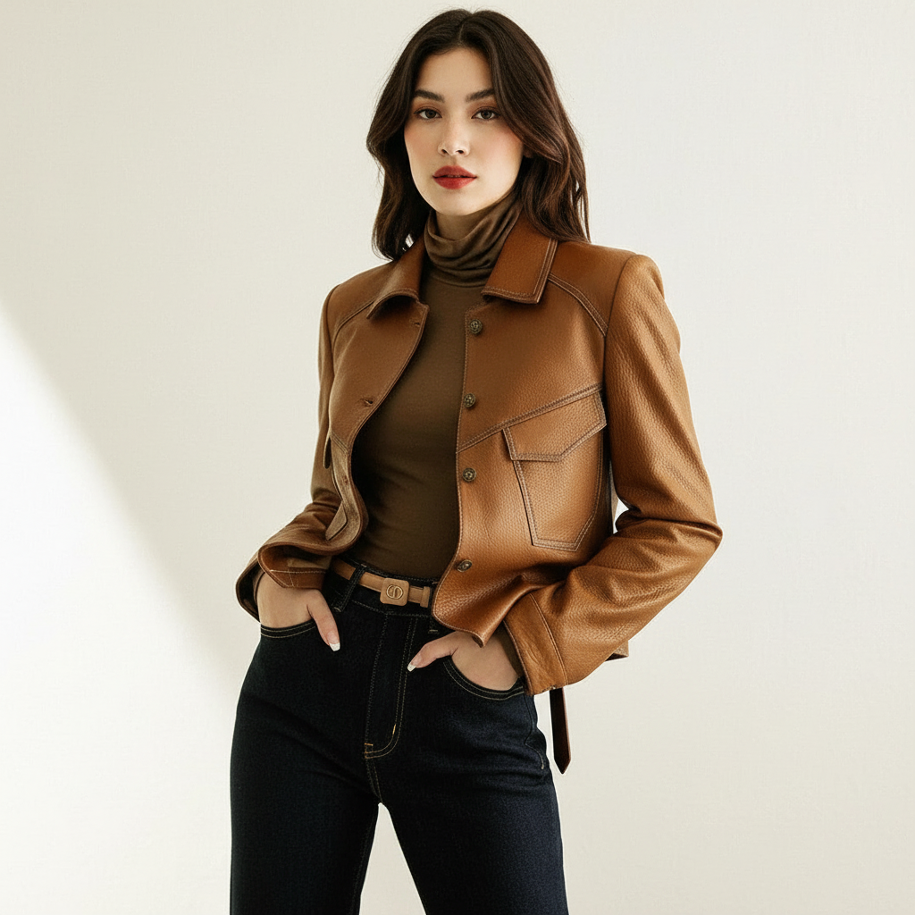 Zwarte Blazer Dames | Vegan Leren Korte Blazer 0