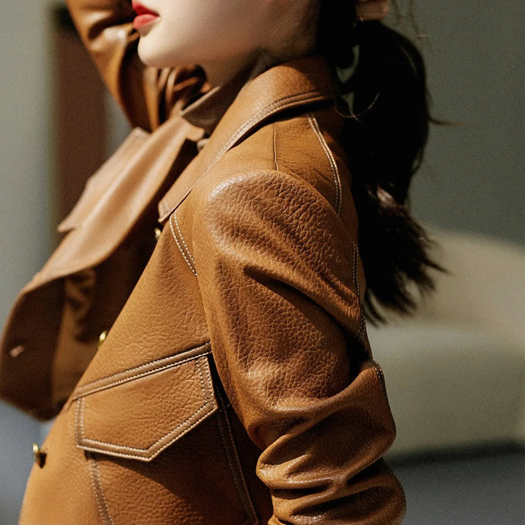 Zwarte Blazer Dames | Vegan Leren Korte Blazer 1