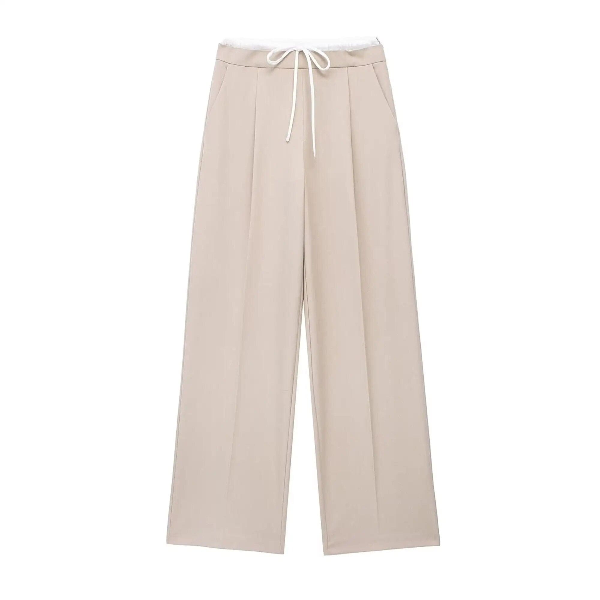 Zwarte Dames Broek Met Dubbele Tailleband | Regular Fit 3